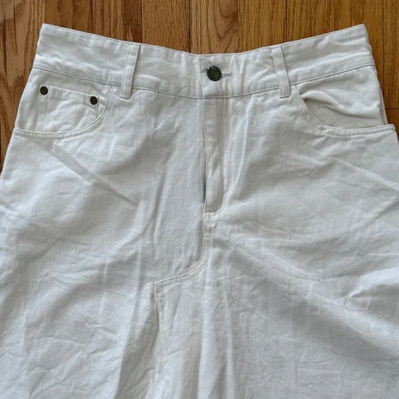 Farm Rio sz L 100% Cotton Elegant White Maxi Jean Skirt a line great condition - Picture 3 of 8